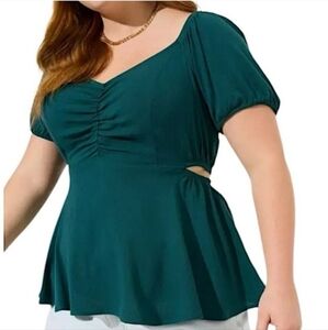 Torrid Babydoll Rayon Slub Side Cutouts Top Size 3 NWT